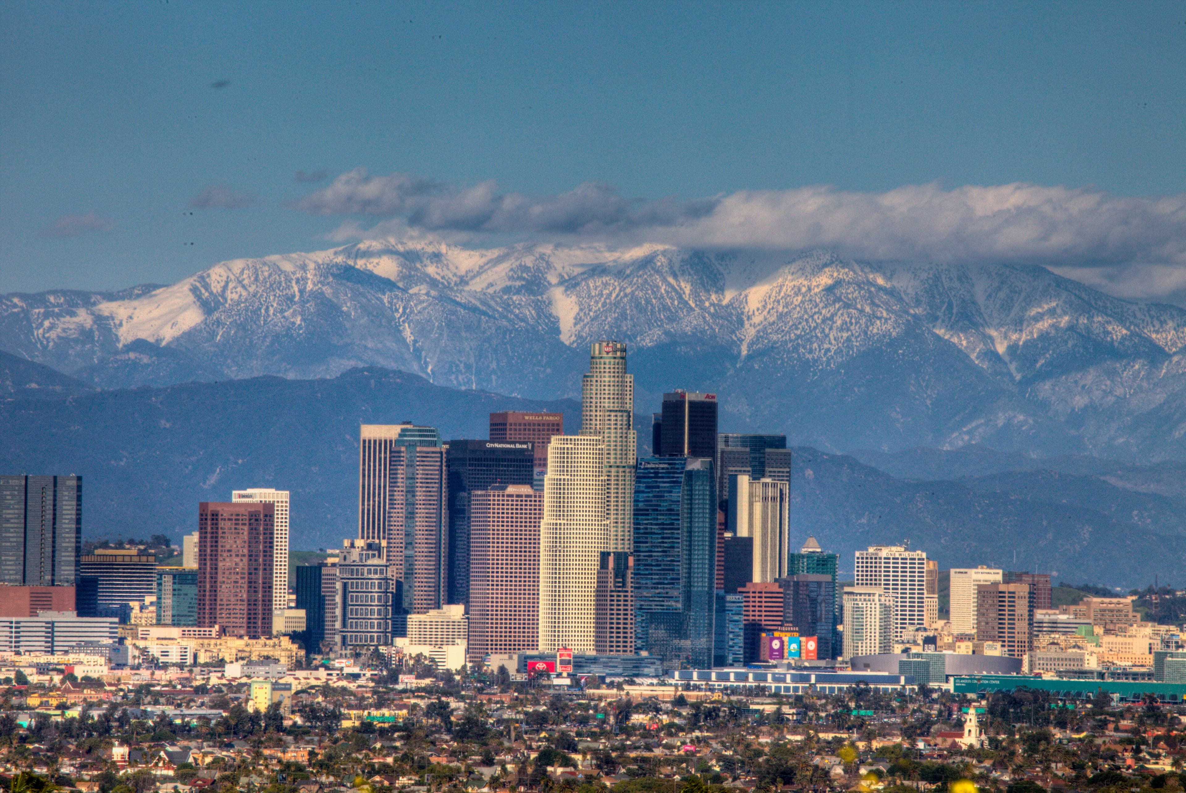 Los Angeles city skyline with downtown skyscrapers